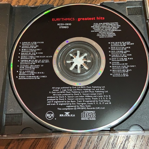 3 for $20 | Eurythmics greatest hits CD album Rock Pop New Wave Synth-Pop - Picture 3 of 4